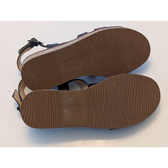 Naturalizer Comfort Black Vegan Leather Slingback Platform Sandals Sz 7 - Picture 8 of 10